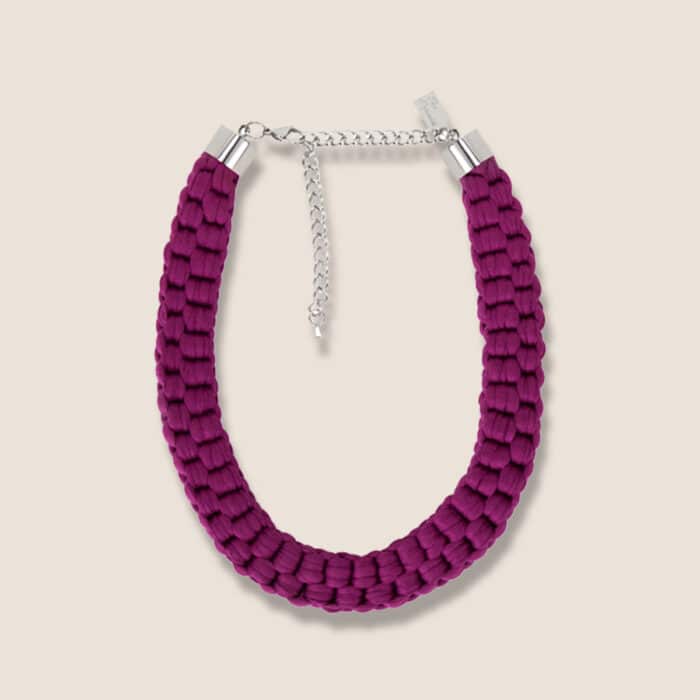 handmade braided necklace purple