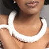 braided necklace white