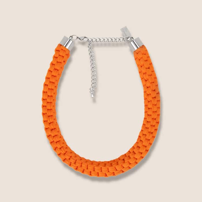 braided necklace orange