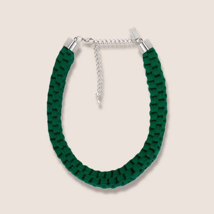braided necklace green