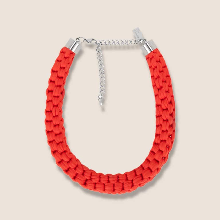 braided necklace red
