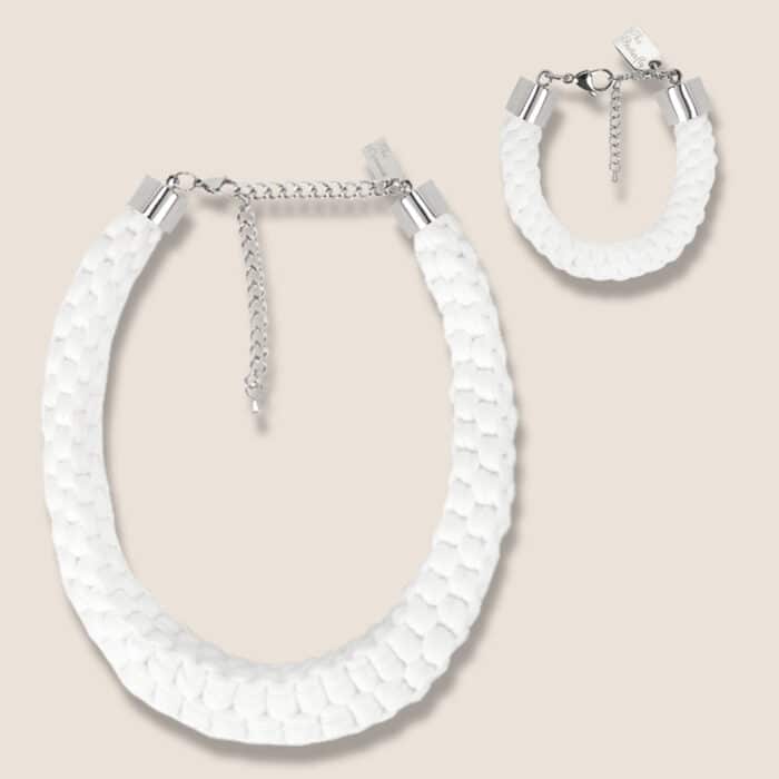 handmade jewellery set white